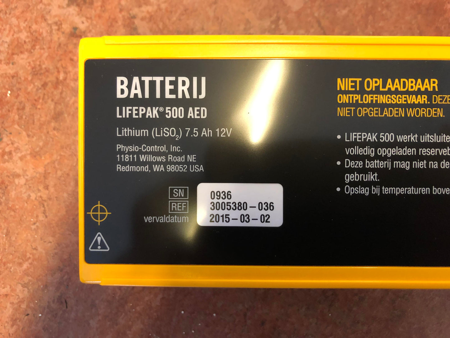 AED Medtronic Lifepak 500 Bifasisch zonder beschermtas