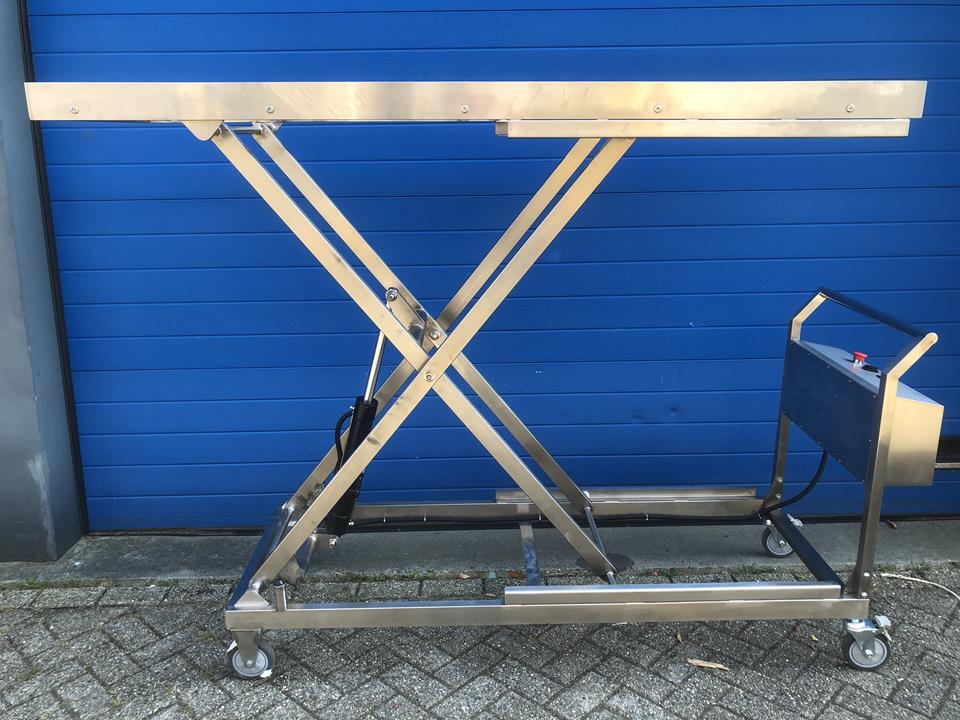 Heftafel of schaartafel voor overledenen, RVS 33-155 cm hoogte