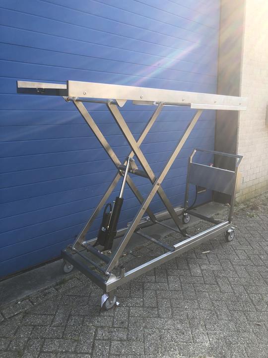 Heftafel of schaartafel voor overledenen, RVS 33-155 cm hoogte