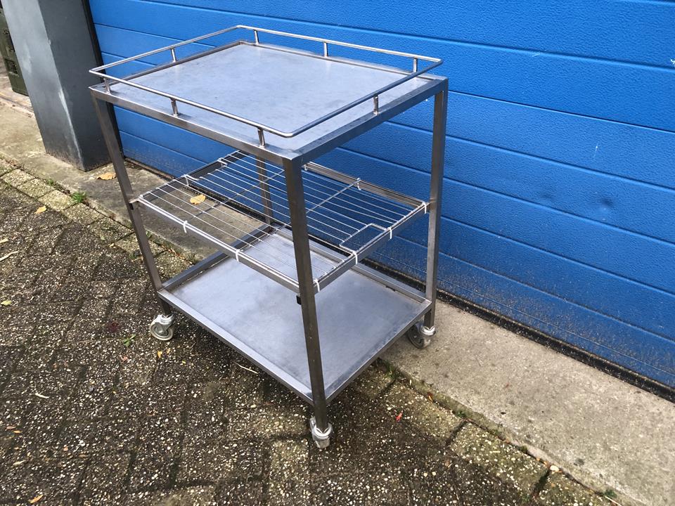 RVS verbandwagentje of instrumentenwagentje verrijdbaar