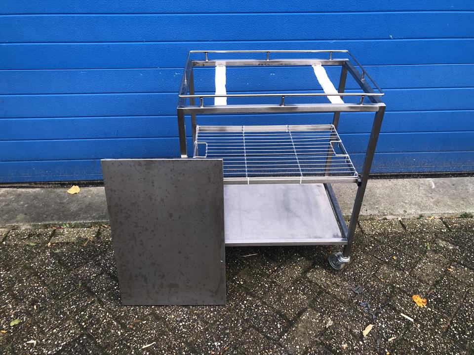 RVS verbandwagentje of instrumentenwagentje verrijdbaar