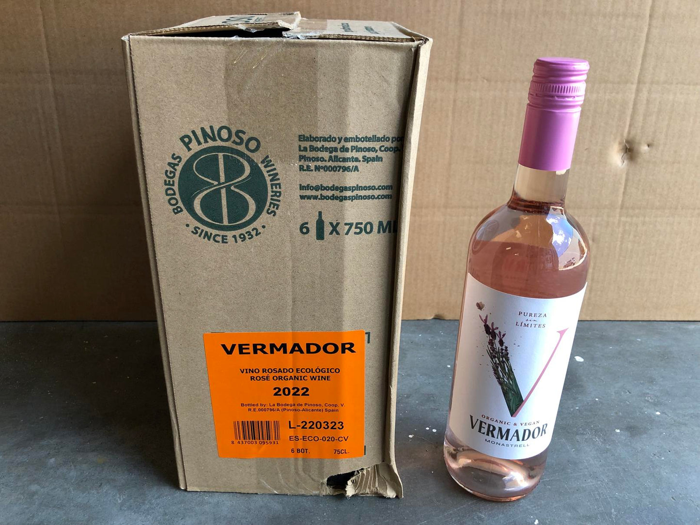 Biologische Rose Vermador per doos (6 flessen)