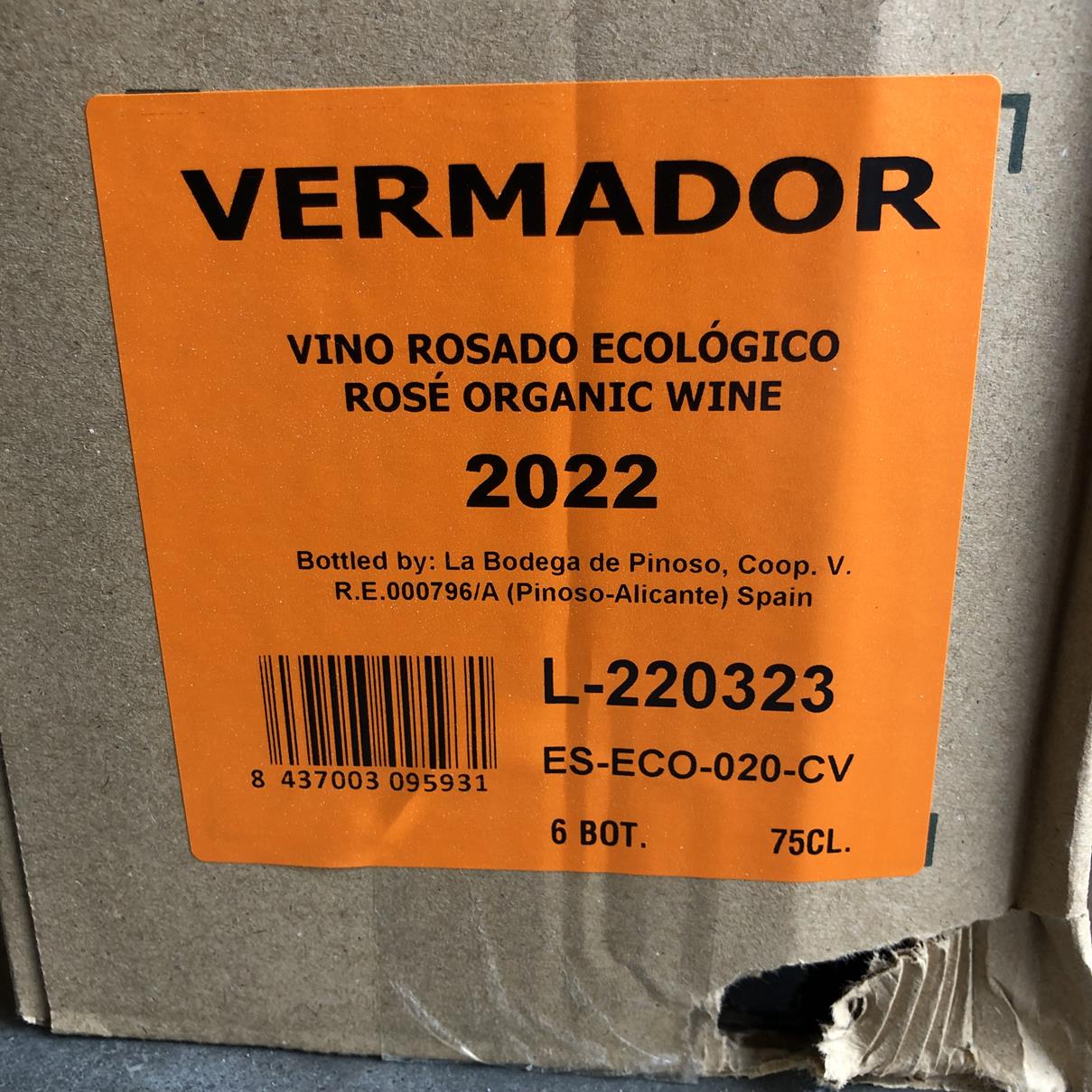 Biologische Rose Vermador per doos (6 flessen)