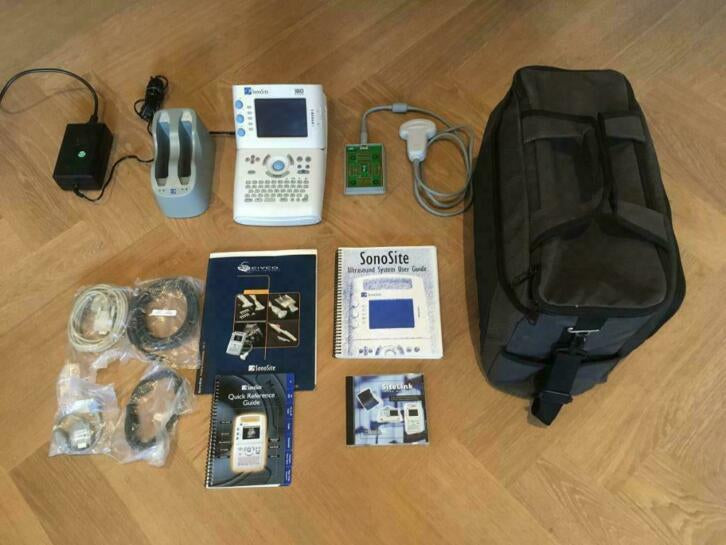 Draagbaar echo apparaat Sonosite 180+ met probe en accu voorheen van Bundeswehr
