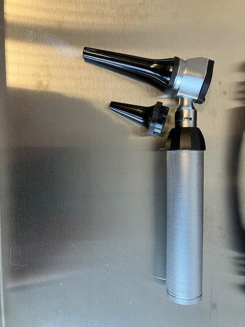 complete otoscoop ofthalmoscoopset in cassette nieuw
