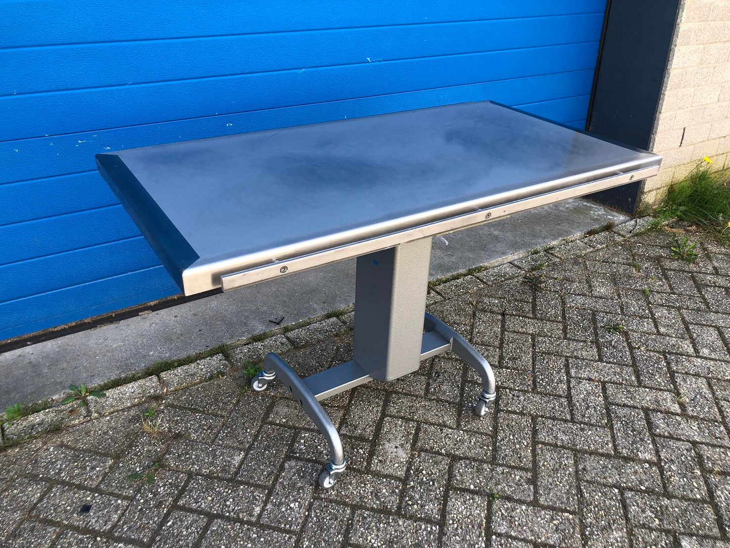 Veterinaire behandeltafel verrijdbaar met RVS blad