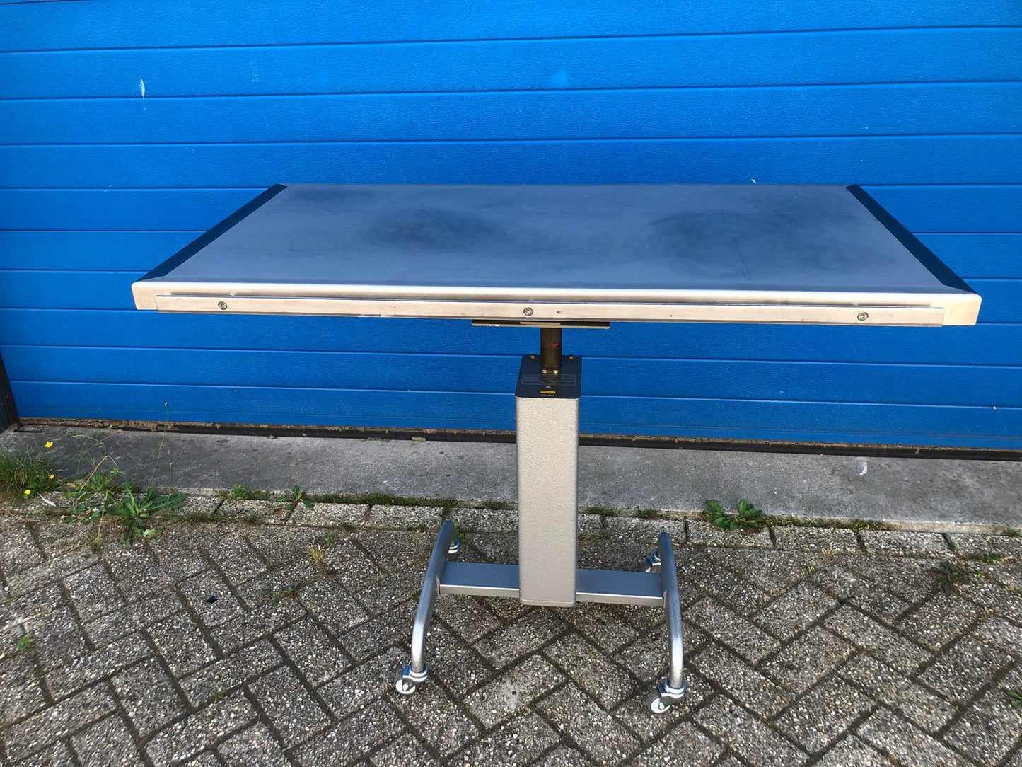 Veterinaire behandeltafel verrijdbaar met RVS blad
