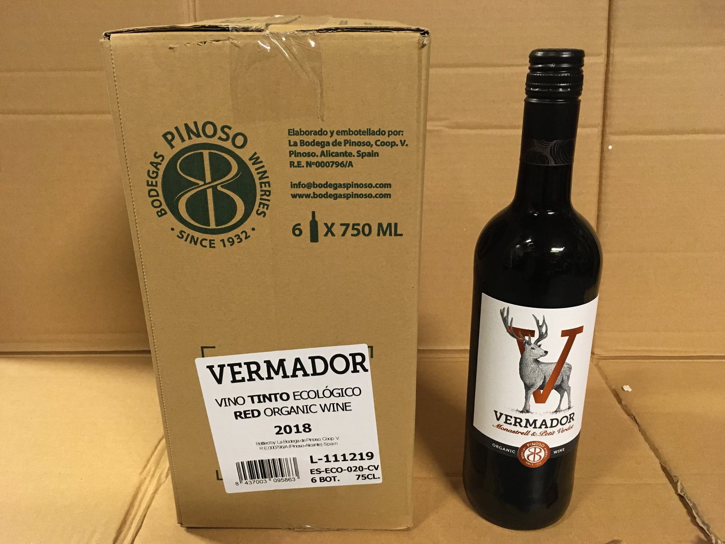 Biologische rode wijn Vermador Tinto (doos 6 fl.)