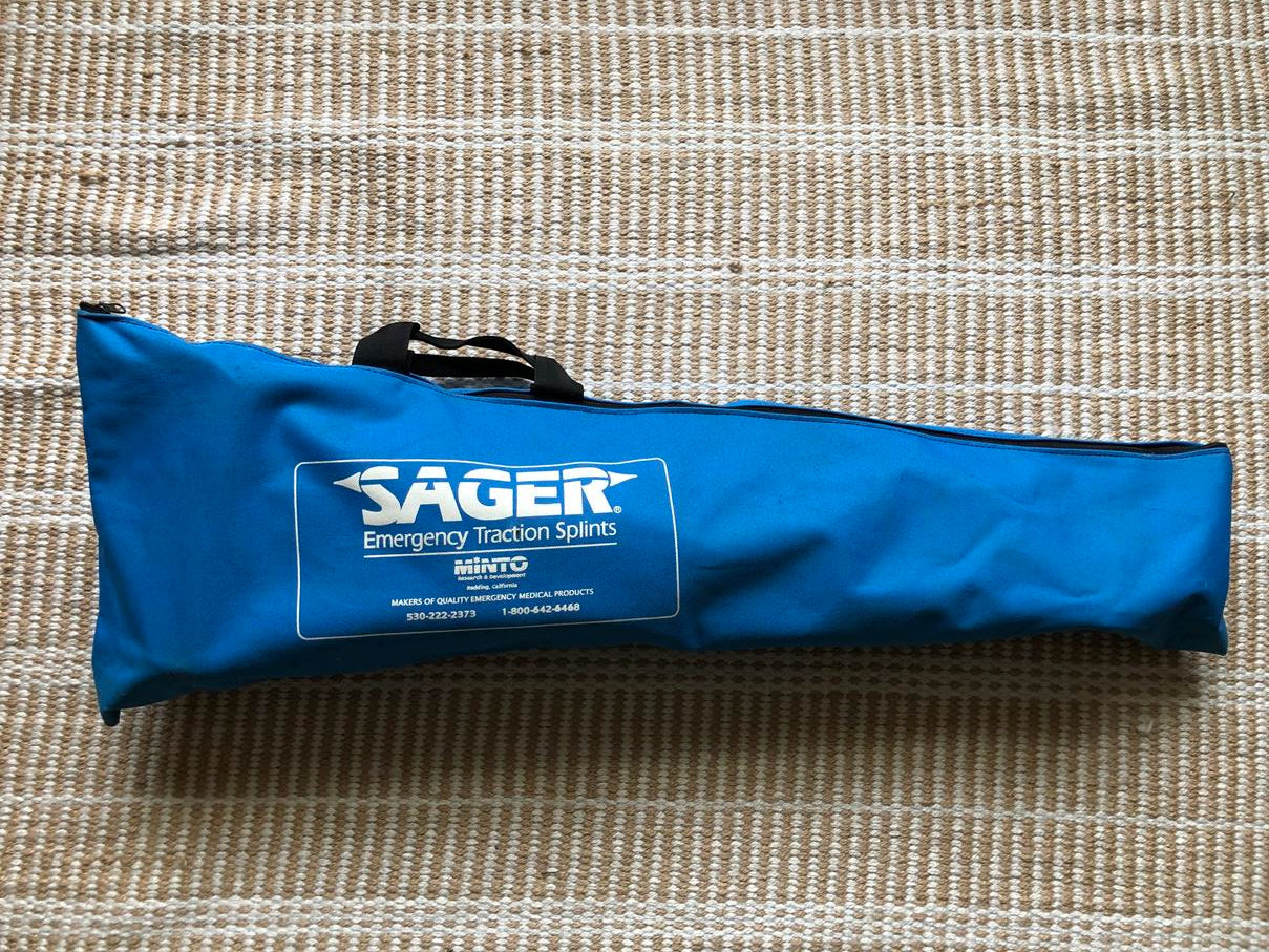 Sager spalkset (traction splint) uit US army in foudraal