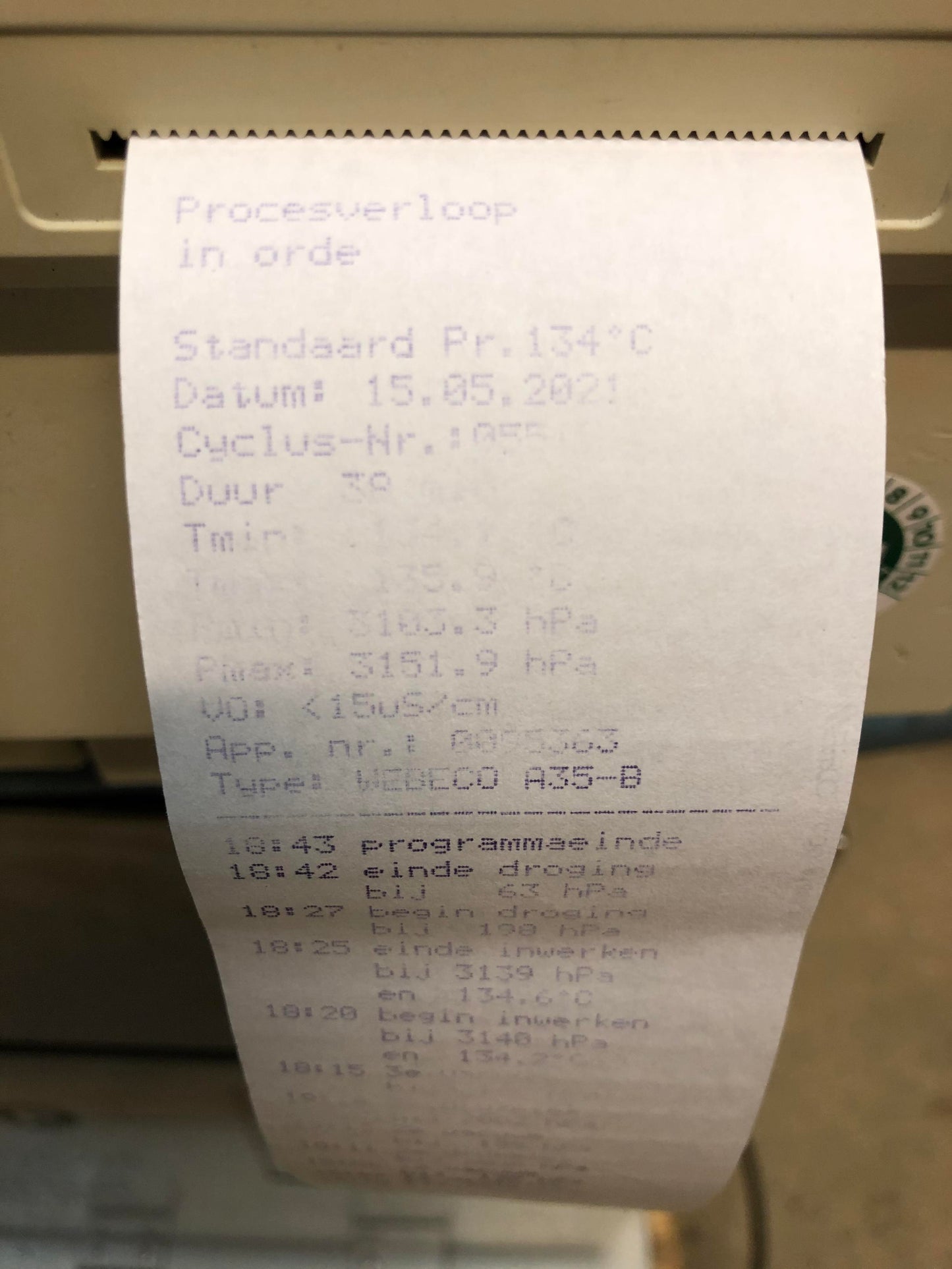 Webeco A35-B vacuclaaf uit Duitse legervoorraad, nagekeken