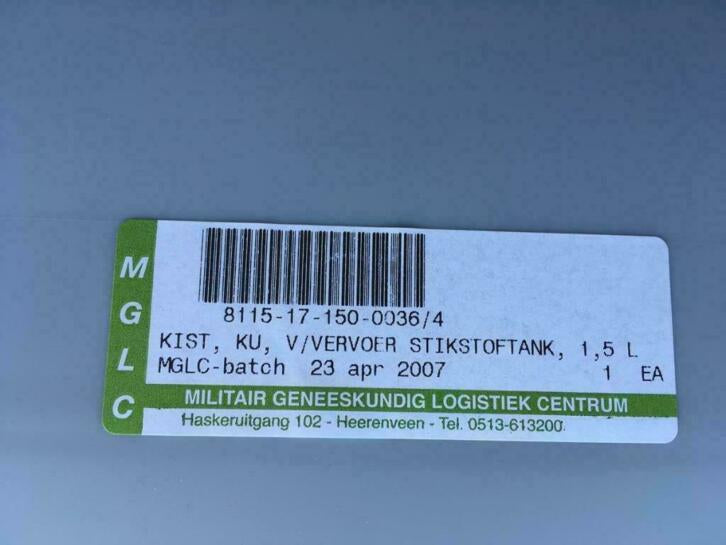 kunststof kist voor transport stikstofvat