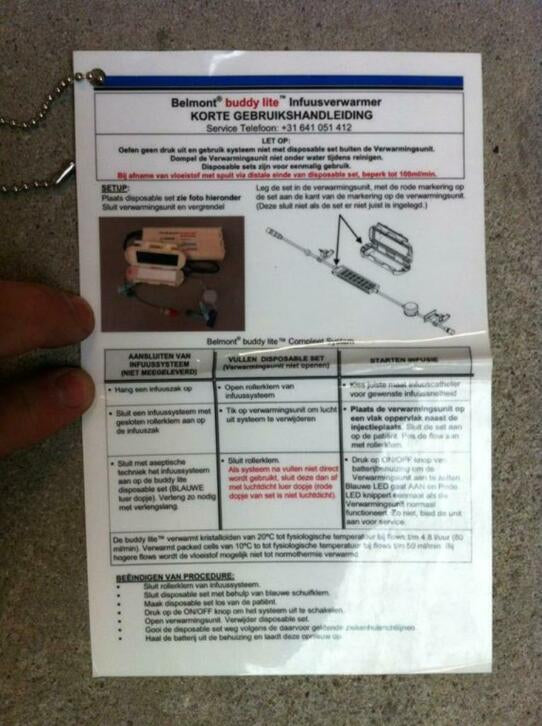 Belmont Buddy Lite bloedverwarmer met of zonder accu