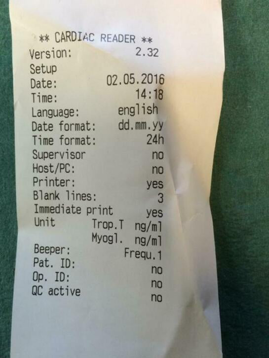 Cardiac reader (Roche) met printertje ongebruikt in de doos