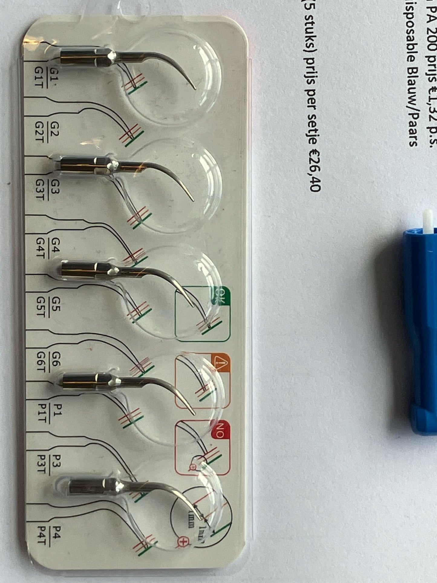 Setje scaler tips voor EMS, G2 per 5 stuks