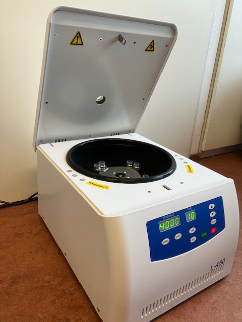 Nieuwe centrifuge (free swing) ook geschikt voor 50 ml buizen (paard)