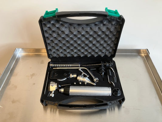 complete otoscoop ofthalmoscoopset in cassette nieuw