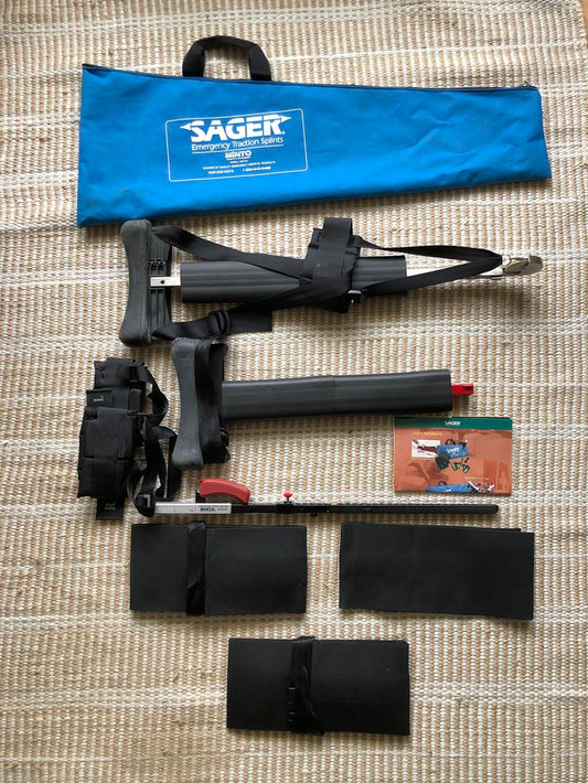 Sager spalkset (traction splint) uit US army in foudraal