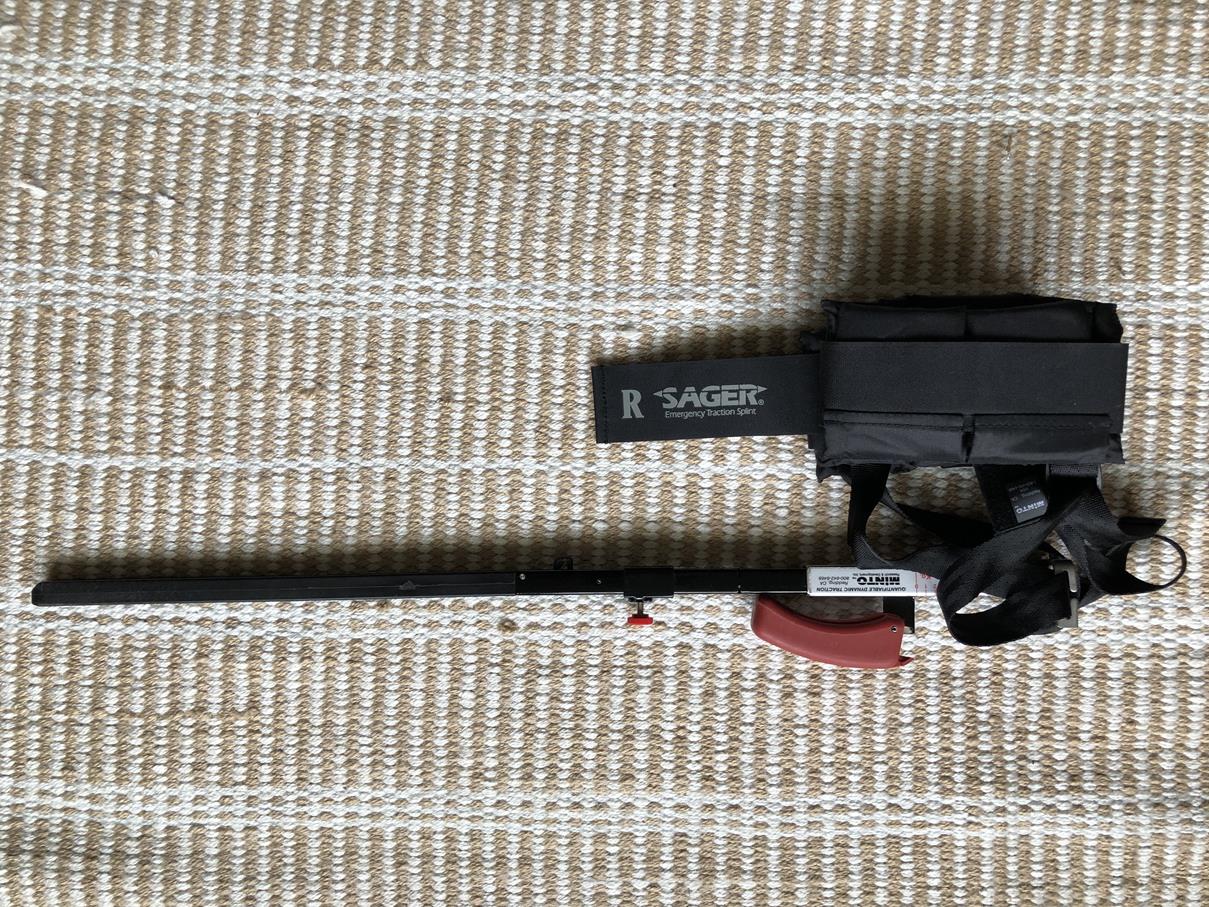 Sager spalkset (traction splint) uit US army in foudraal